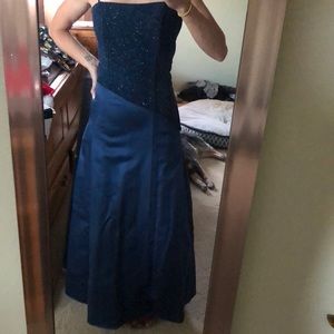 Navy blue sparkle formal dress